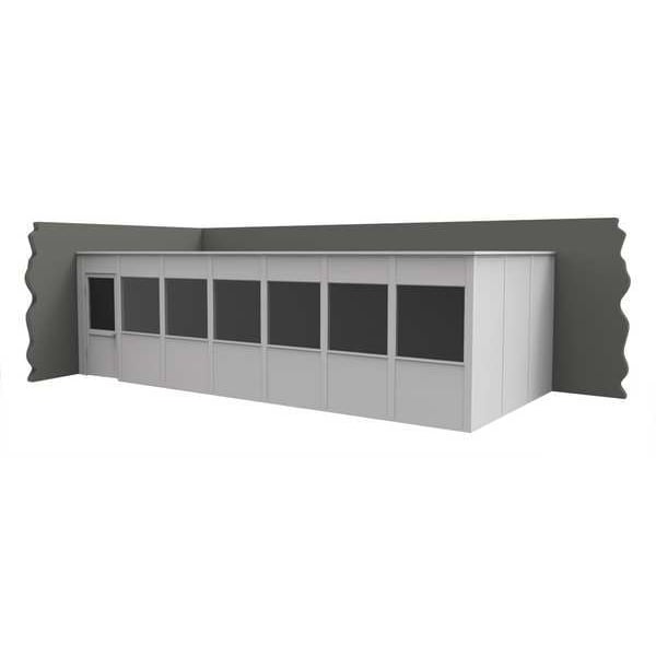2-Wall Modular In-Plant Office, 8 ft H, 28 ft W, 12 ft D, White