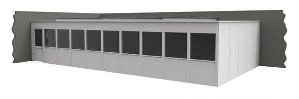 2-Wall Modular In-Plant Office, 8 ft H, 40 ft W, 20 ft D, White
