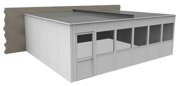 3-Wall Modular In-Plant Office, 8 ft H, 24 ft W, 20 ft D, White