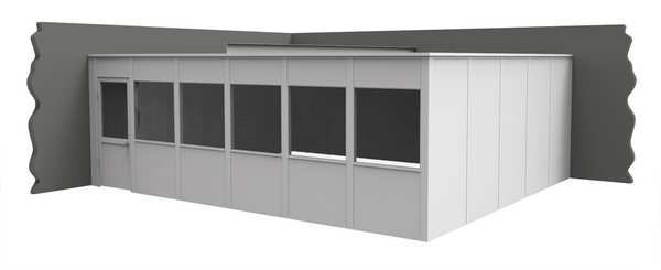 2-Wall Modular In-Plant Office, 8 ft H, 24 ft W, 20 ft D, White