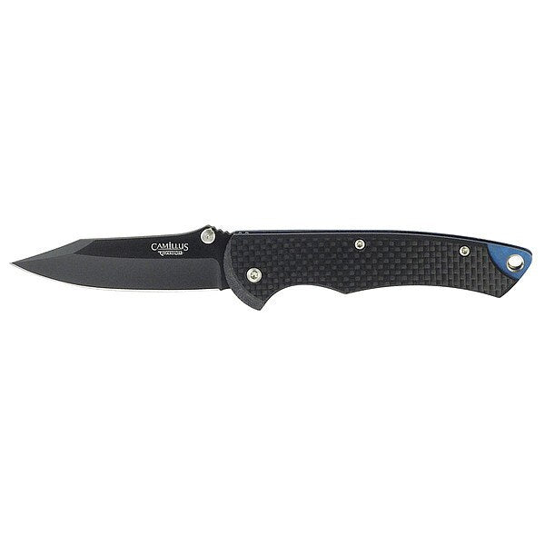 Folding Knife, Clip Point, 2-1/2 In, Black