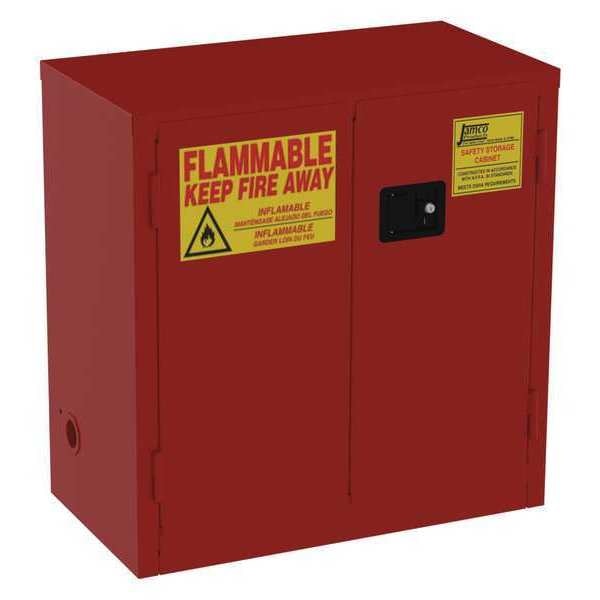 Paints and Inks Cabinet, 30 gal., Red, Depth: 18