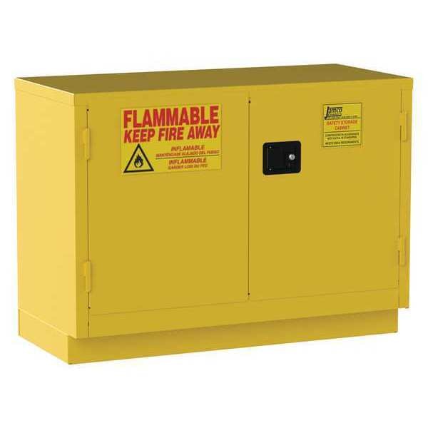 Flammable Safety Cabinet, 30 gal., Yellow