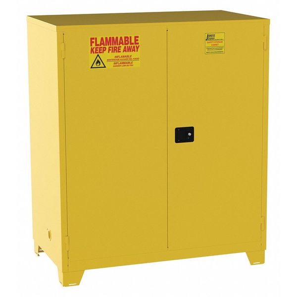 Flammable Safety Cabinet, 120 Gal., Yellow
