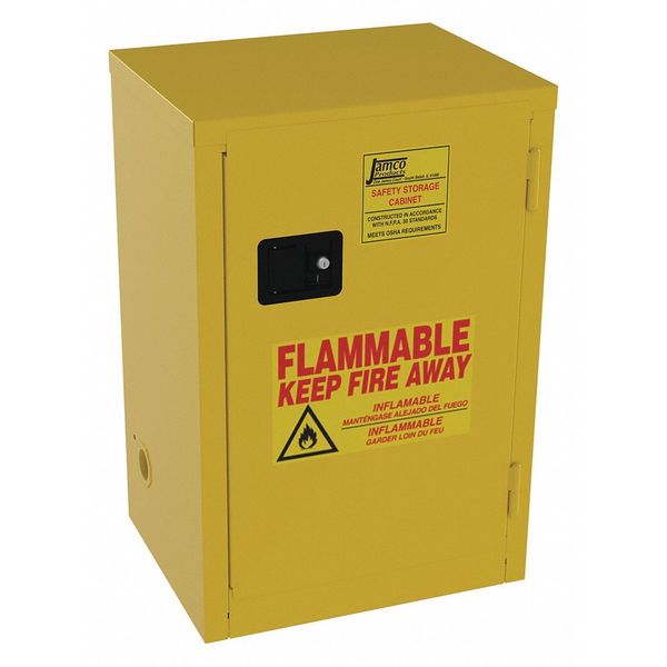 Flammable Safety Cabinet, 12 gal., Yellow