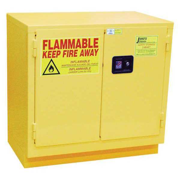 Flammable Safety Cabinet, 22 gal., Yellow