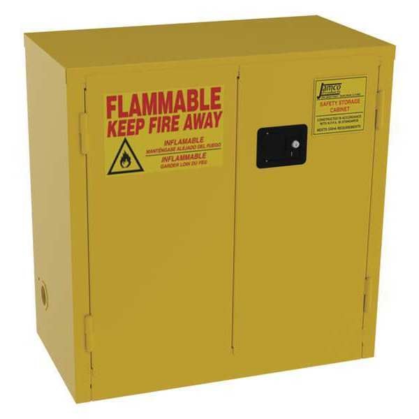 Flammable Safety Cabinet, 22 gal., Yellow