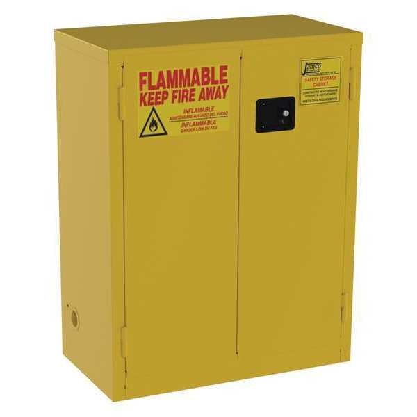 Flammable Safety Cabinet, 28 gal., Yellow