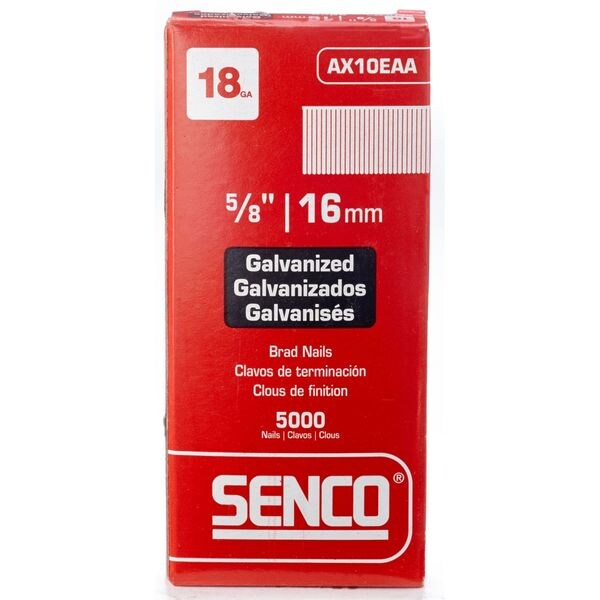 Collated Finishing Nail, 5/8 in L, 18 ga, Galvanized, Brad Head, Straight, 5000 PK