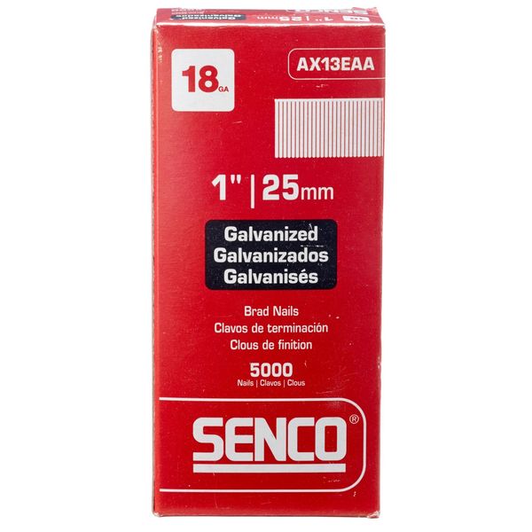 Collated Finishing Nail, 1 in L, 18 ga, Galvanized, Brad Head, Straight, 5000 PK