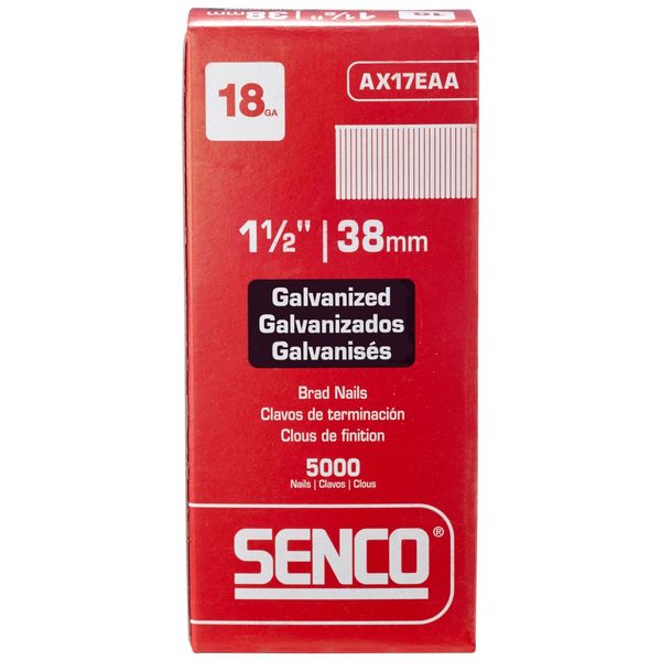 Collated Finishing Nail, 1-1/2 in L, 18 ga, Galvanized, Brad Head, Straight, 5000 PK