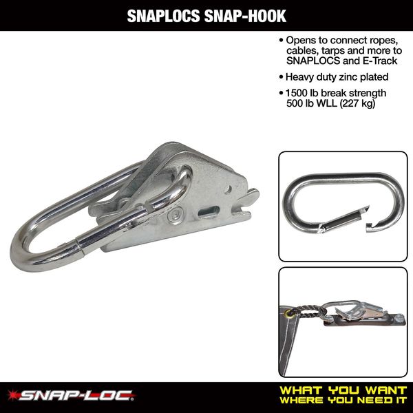 Logistic E-Fitting Snap-Hook, Steel, 300lb