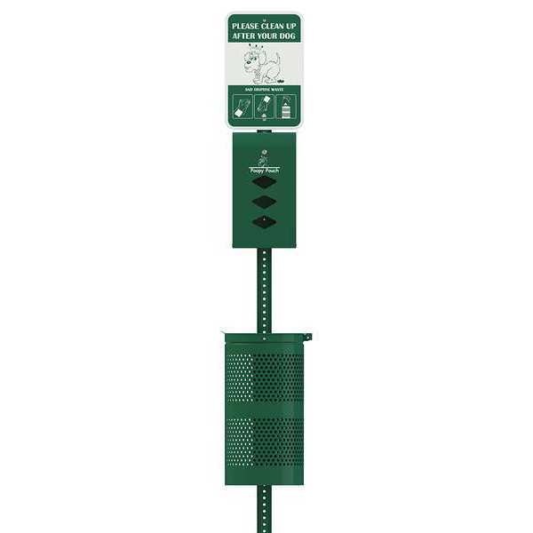 Pet Waste Station, Vertical, White, 17 gal.