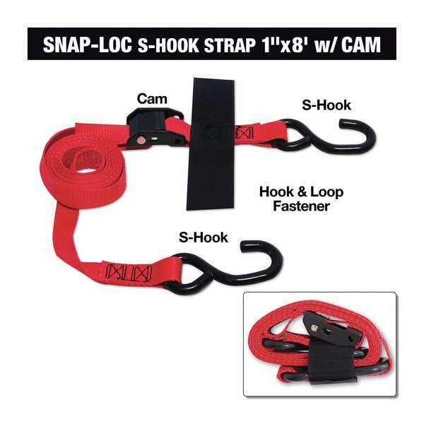 Cargo Strap, Cam Buckle, 8 ft., 500 lb.