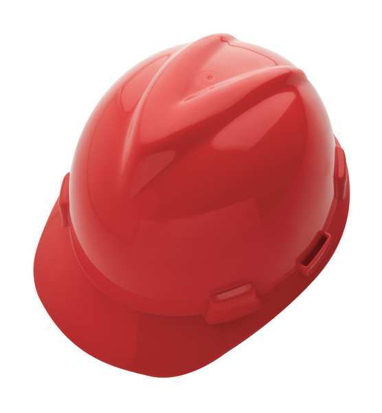 Front Brim Hard Hat, Type 1, Class E, Ratchet (4-Point), Red