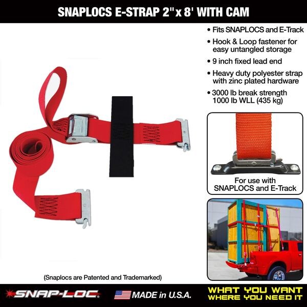 Logistic Cam Buckle Strap, 8 ft., 1000 lb.