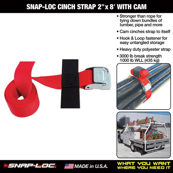Logistic Cam Buckle Strap, 8 ft., 1000 lb.