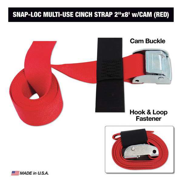 Logistic Cam Buckle Strap, 8 ft., 1000 lb.