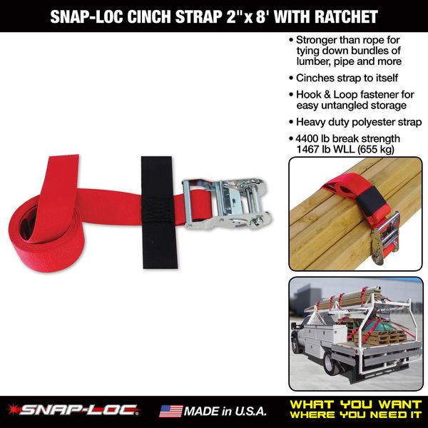 Logistic Ratchet Strap, 8 ft., 1467 lb.