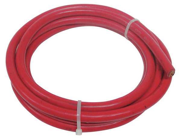 Welding Cable, 4 AWG, 10 ft., Red, Rubber