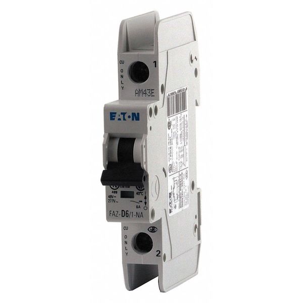 IEC Miniature Circuit Breaker, 7 A, 277/480V AC, 1 Pole, DIN Rail Mounting Style, FAZ-NA Series