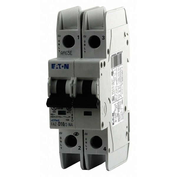 IEC Miniature Circuit Breaker, 20 A, 277/480V AC, 2 Pole, DIN Rail Mounting Style, FAZ-NA Series