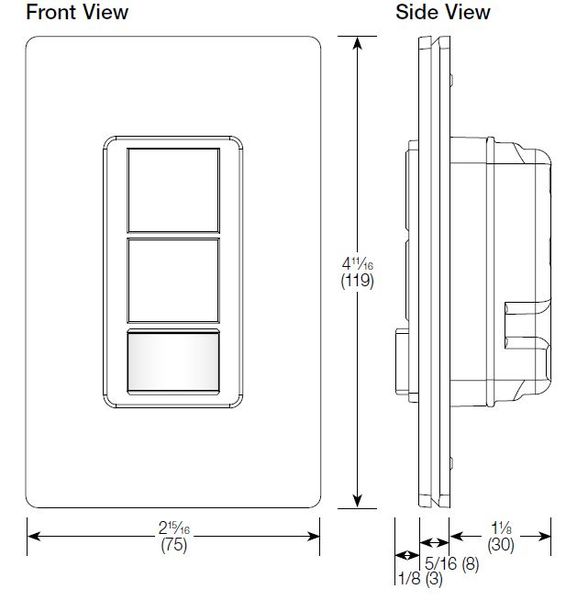 Dual Circuit Switch, Partial-On, White