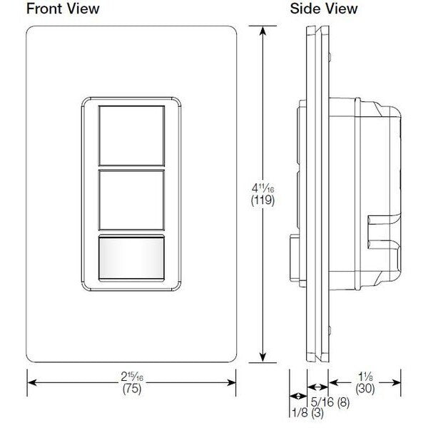 Dual Circuit Switch, Occupancy Sensor, Wht