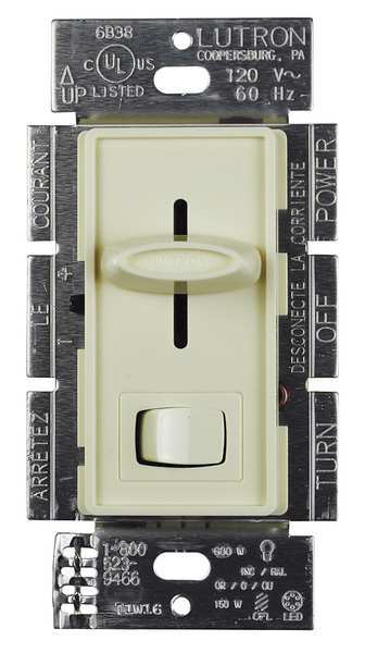 Lighting Dimmer, Rocker/Slide, Almond