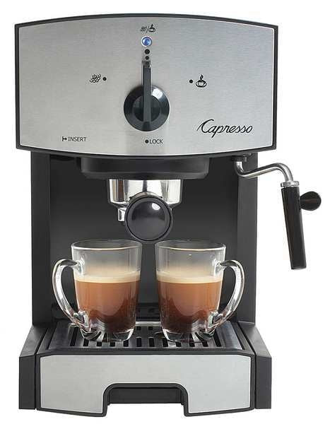 Black/Silver Dual Drip 42 oz. Espresso Machine
