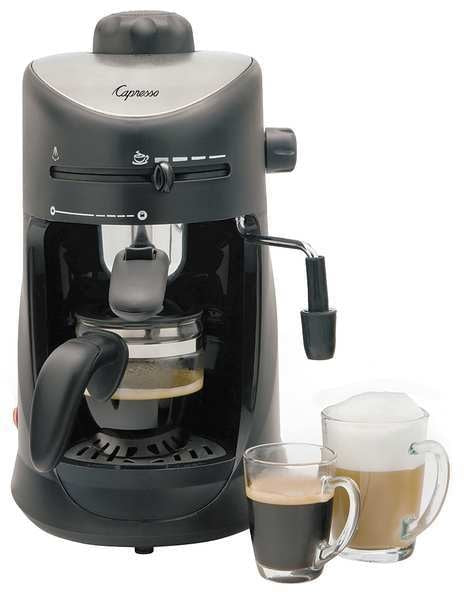Black/Silver Single Serve 10 oz. Espresso Machine
