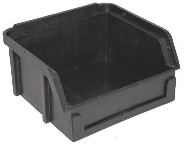 Plastic ESD Conductive Stack & Hang Bin, Black, 3 1/2 in L, 4 in W, 2 in H