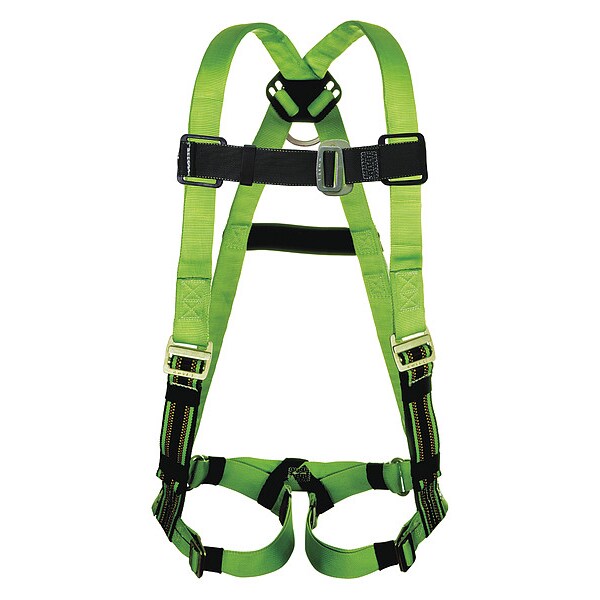 Full Body Harness, Vest Style, 3XL, Polyester, Green