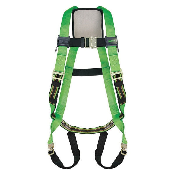 Full Body Harness, Vest Style, 3XL, Polyester, Green
