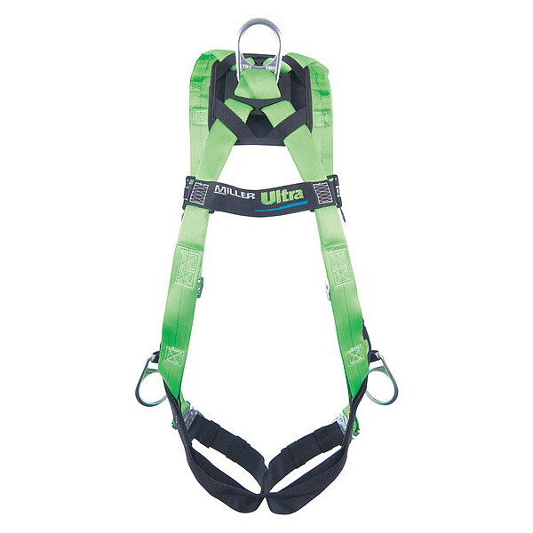 Full Body Harness, Vest Style, 2XL, Polyester, Green