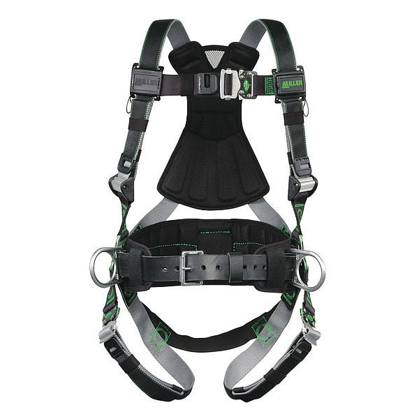 Full Body Harness, Vest Style, 2XL/3XL, Polyester, Black