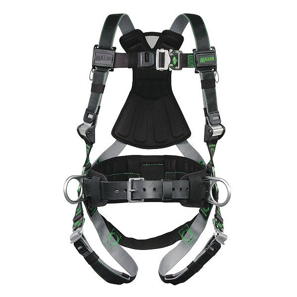 Full Body Harness, Vest Style, S/M, Polyester, Black