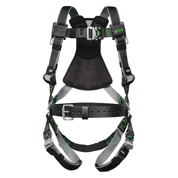 Full Body Harness, Vest Style, S/M, Polyester, Black