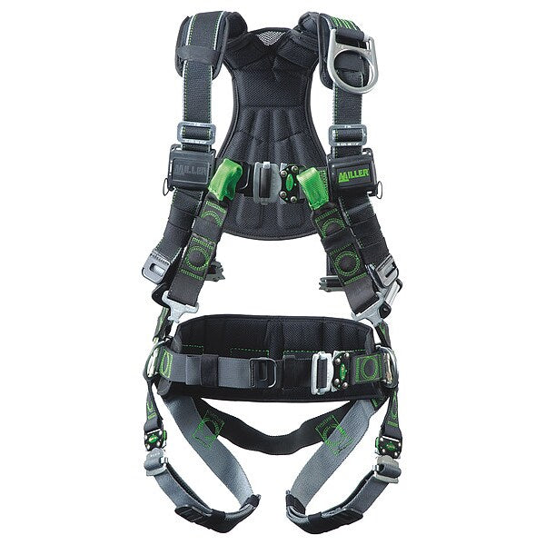 Full Body Harness, Vest Style, S/M, Polyester, Black