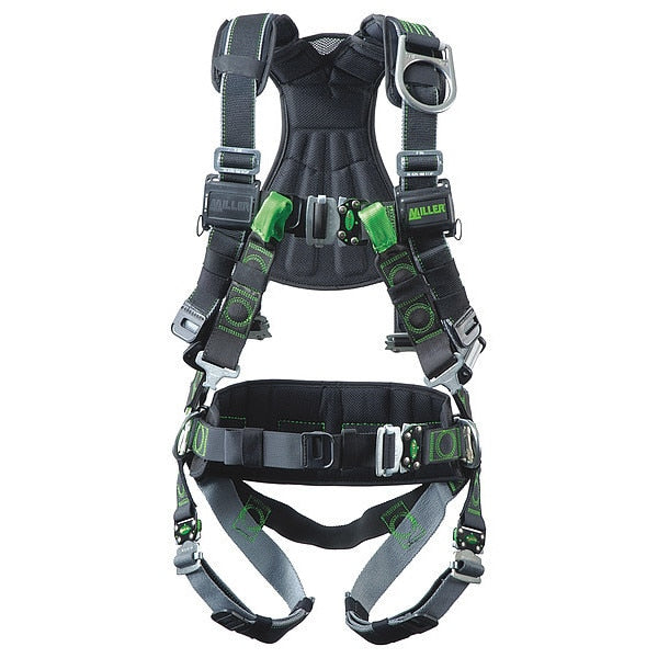 Full Body Harness, Vest Style, L/XL, Polyester, Black