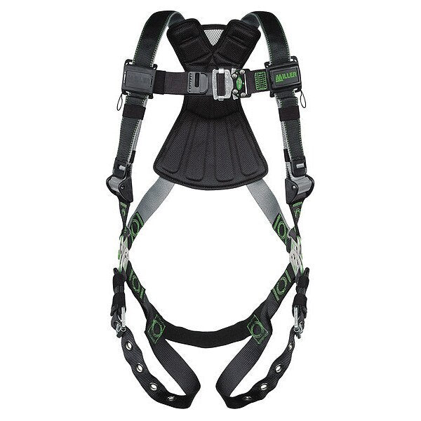 Full Body Harness, Vest Style, 2XL/3XL, Polyester, Black