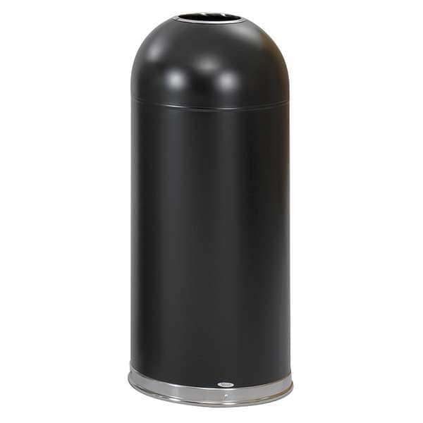 15 gal Round Trash Can, Black, 15