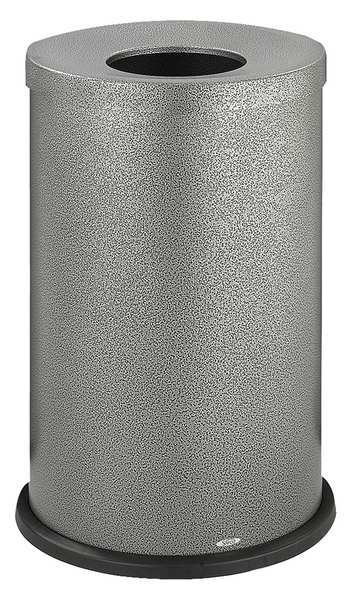 35 gal Round Trash Can, Black, 19-3/4