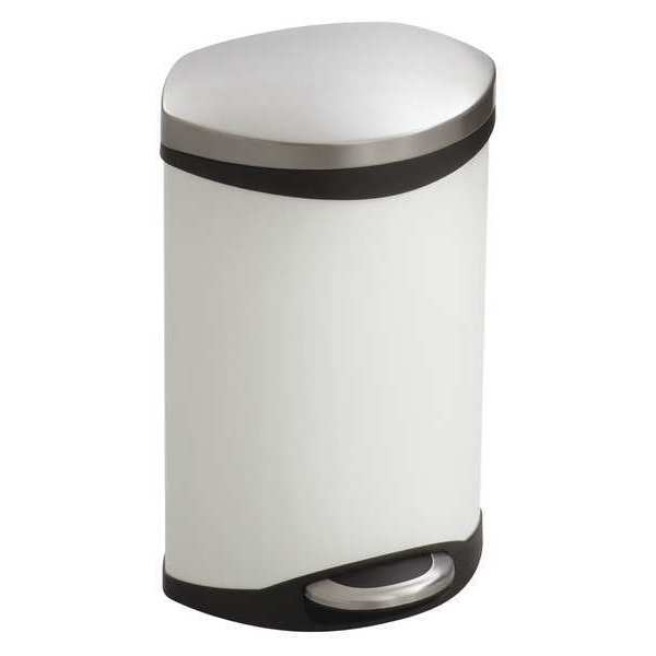3 gal Oval Wastebasket, White, 12