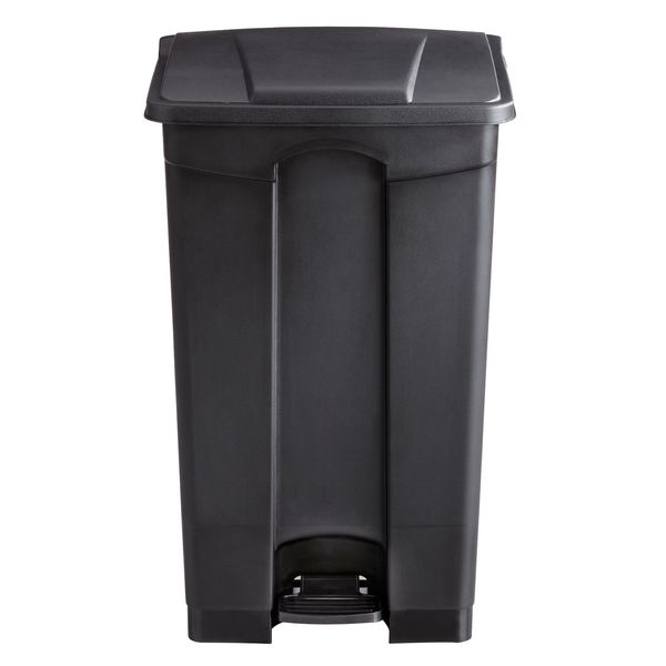 23 gal Rectangular Trash Can, Black, 19-3/4