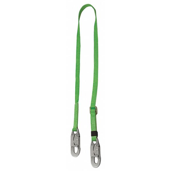 Adjustable Web Lanyard, 8 ft., 310 lb Weight Capacity, Green