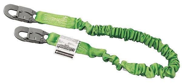 Shock Absorbing Lanyard, 6 ft., 310 lb. Weight Capacity, Green