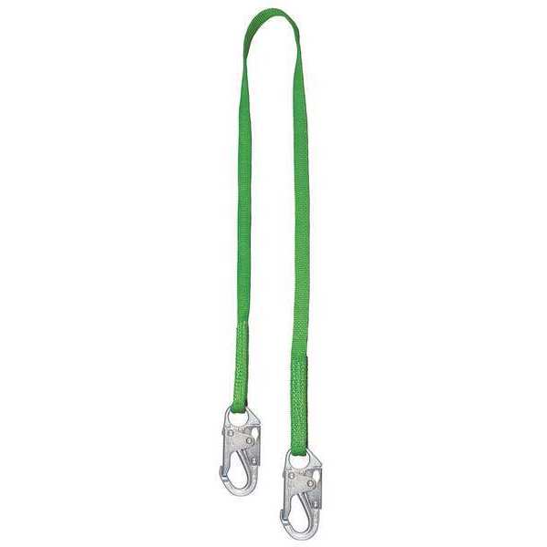 Non Shock Absorbing Lanyard, 2 ft., 310 lb. Weight Capacity, Green