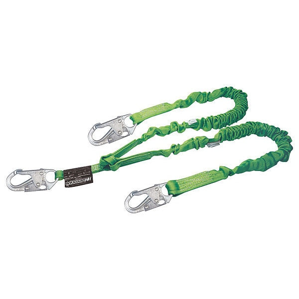 Shock Absorbing Lanyard, 6 ft., 310 lb. Weight Capacity, Green