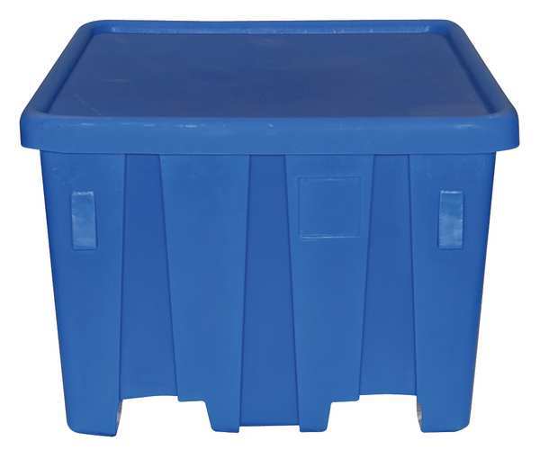 Blue Bulk Container, Plastic, 27.5 cu ft Volume Capacity